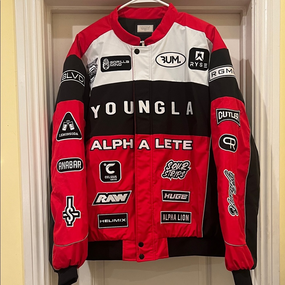 YoungLA Red and Black Racing Jacket